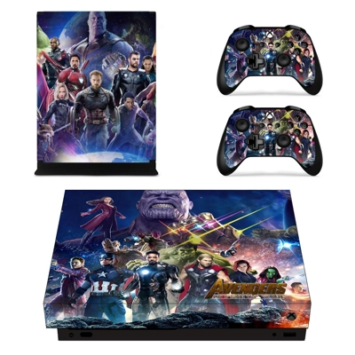 Avengers infinity war decal skin for Xbox one X Console and 2 Controllers