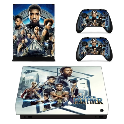 Black Panther decal skin for Xbox one X Console and 2 Controllers