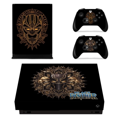 Black Panther decal skin for Xbox one X Console and 2 Controllers