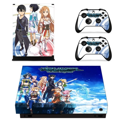Sword Art Online Hollow Fragment decal skin for Xbox one X Console and 2 Controllers