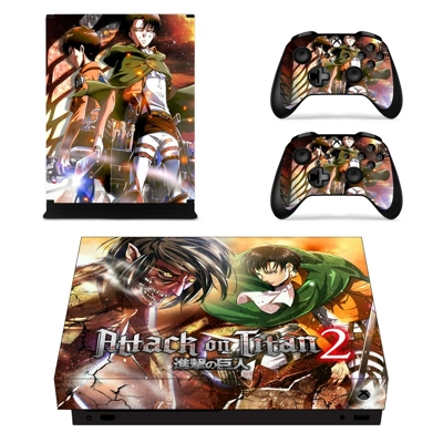 Attack on Titan 2 decal skin for Xbox one X Console and 2 Controllers