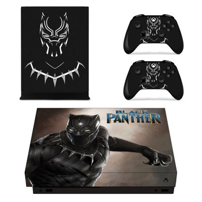 Black Panther decal skin for Xbox one X Console and 2 Controllers