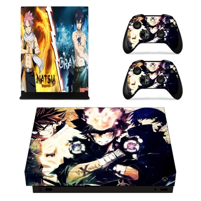 Fairy Tail decal skin for Xbox one X Console and 2 Control..