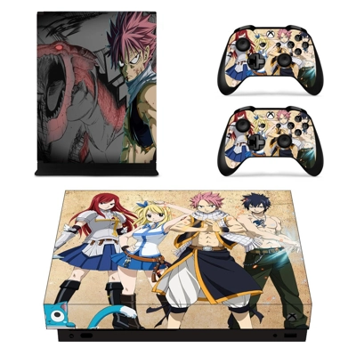 Fairy Tail decal skin for Xbox one X Console and 2 Controllers