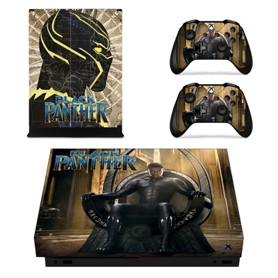 Black Panther decal skin for Xbox one X Console and 2 Controllers