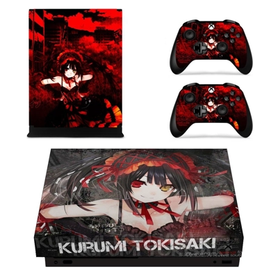 Kurumi tokisaki decal skin for Xbox one X Console and 2 Controllers