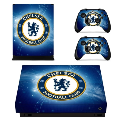 Chelsea FC decal skin for Xbox one X Console and 2 Controllers