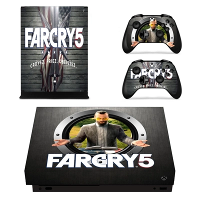 Far Cry 5 decal skin for Xbox one X Console and 2 Controllers
