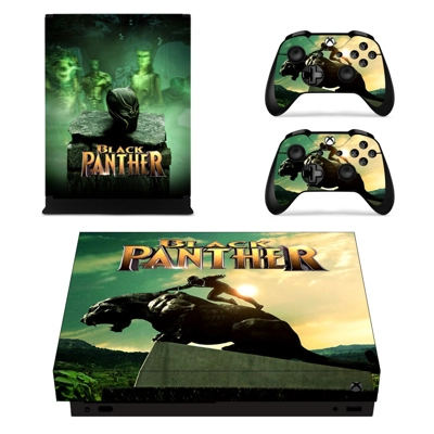 Black Panther decal skin for Xbox one X Console and 2 Cont.. Black Panther decal skin for Xbox one X Console and 2 Cont..