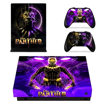 Black Panther decal skin for Xbox one X Console and 2 Cont.. Black Panther decal skin for Xbox one X Console and 2 Cont..