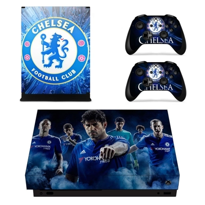 Chelsea FC decal skin for Xbox one X Console and 2 Control.. Chelsea FC decal skin for Xbox one X Console and 2 Control..