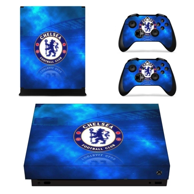 Chelsea FC decal skin for Xbox one X Console and 2 Control.. Chelsea FC decal skin for Xbox one X Console and 2 Control..