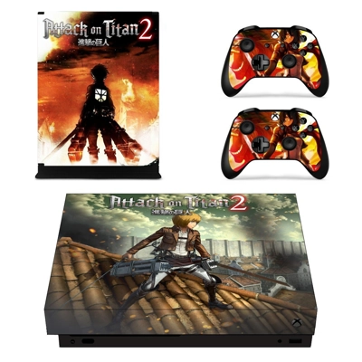 Attack on Titan 2 decal skin for Xbox one X Console and 2 Controllers