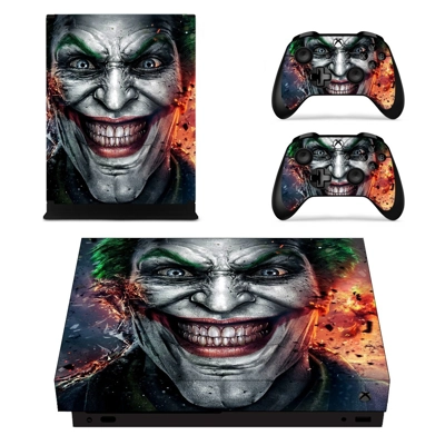 The Joker decal skin for Xbox one X Console and 2 Controllers