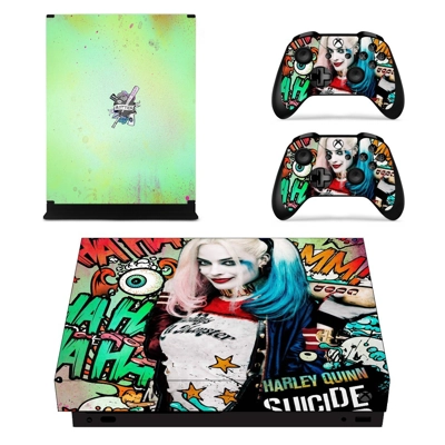 Harley Quinn decal skin for Xbox one X Console and 2 Contr.. Harley Quinn decal skin for Xbox one X Console and 2 Contr..