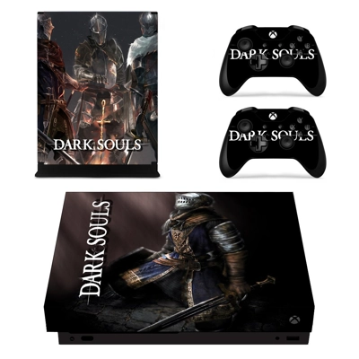 Dark Souls decal skin for Xbox one X Console and 2 Controllers