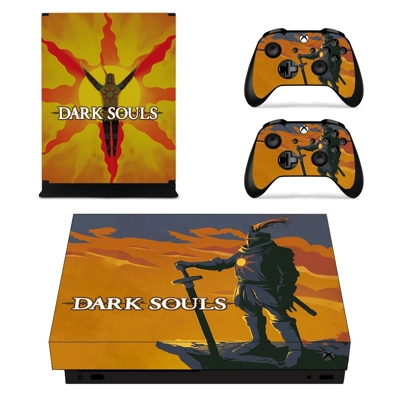 Dark Souls decal skin for Xbox one X Console and 2 Controllers