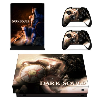 Dark Souls decal skin for Xbox one X Console and 2 Controllers