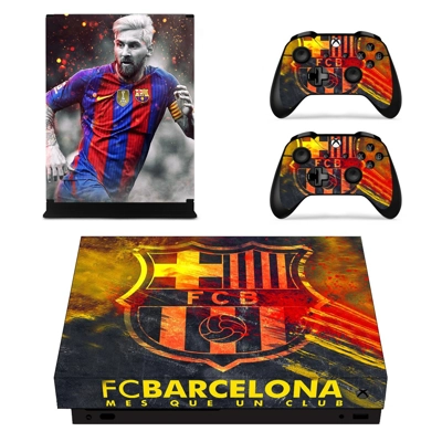 FC Barcelona Messi decal skin for Xbox one X Console and 2 Controllers