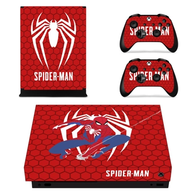 Spider Man decal skin for Xbox one X Console and 2 Controllers