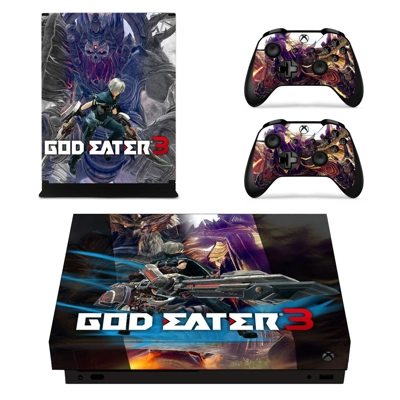 God Eater 3 decal skin for Xbox one X Console and 2 Controllers