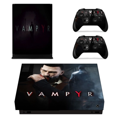 Vampyr decal skin for Xbox one X Console and 2 Controllers Vampyr decal skin for Xbox one X Console and 2 Controllers