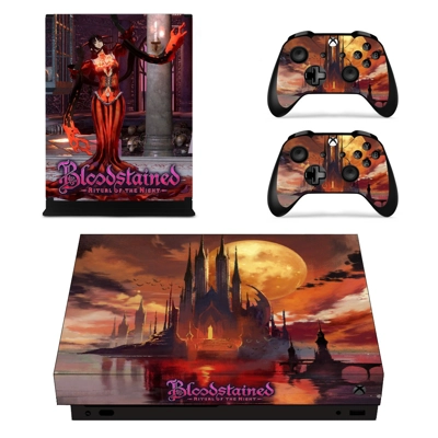 Bloodstained Ritual of the Night decal skin for Xbox one X Console and 2 Controllers
