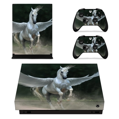 Pegasus horse decal skin for Xbox one X Console and 2 Cont.. Pegasus horse decal skin for Xbox one X Console and 2 Cont..
