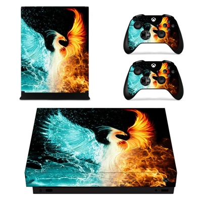 Your Soaring Phoenix decal skin for Xbox one X Console and 2 Controllers
