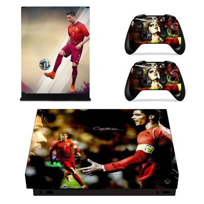 2018 FIFA World Cup Cristiano Ronaldo decal skin for Xbox one X Console and 2 Controllers