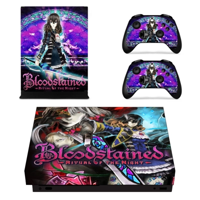 Bloodstained Ritual of the Night decal skin for Xbox one X Console and 2 Controllers
