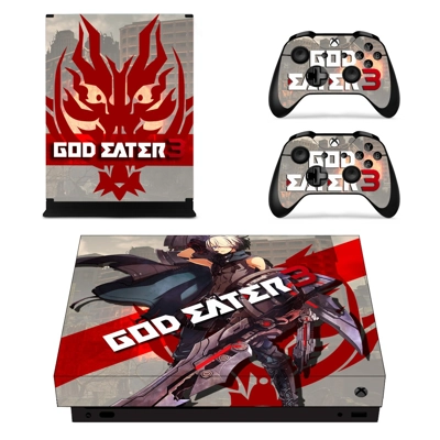 God Eater 3 decal skin for Xbox one X Console and 2 Controllers