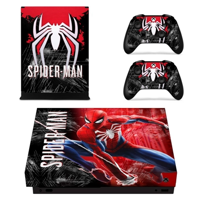 Spider Man decal skin for Xbox one X Console and 2 Control.. Spider Man decal skin for Xbox one X Console and 2 Control..