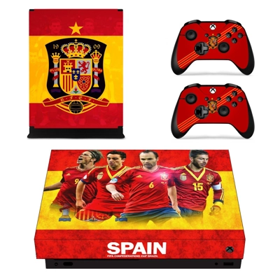 Spain National FT decal skin for Xbox one X Console and 2 Controllers