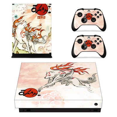 Okami Celestia decal skin for Xbox one X Console and 2 Controllers