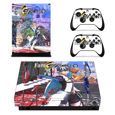 Fate Extella decal skin for Xbox one X Console and 2 Contr.. Fate Extella decal skin for Xbox one X Console and 2 Contr..