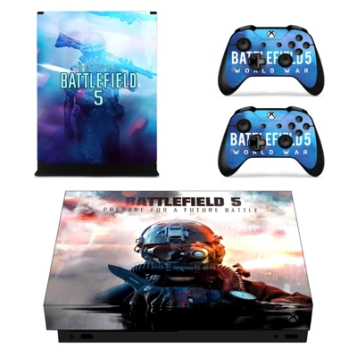 Battlefield 5 decal skin for Xbox one X Console and 2 Controllers