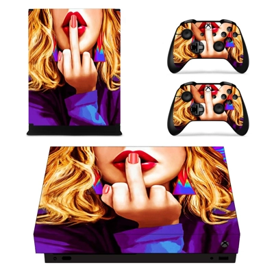 Sexy Lady decal skin for Xbox one X Console and 2 Controll.. Sexy Lady decal skin for Xbox one X Console and 2 Controll..