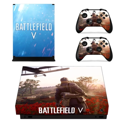 Battlefield 5 decal skin for Xbox one X Console and 2 Controllers