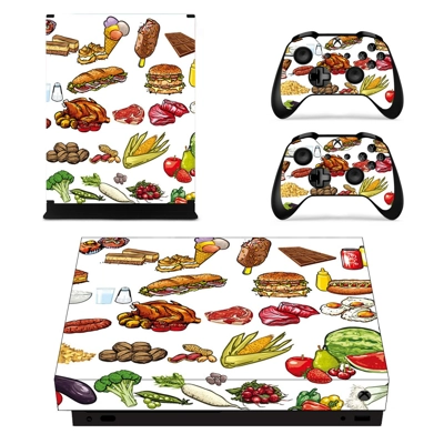 Fast food decal skin for Xbox one X Console and 2 Controll.. Fast food decal skin for Xbox one X Console and 2 Controll..