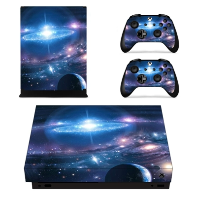 Galaxy Wallpaper decal skin for Xbox one X Console and 2 Controllers