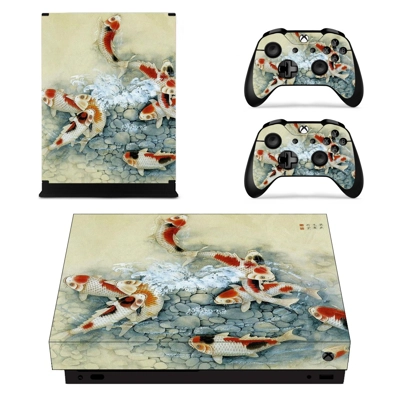 Fish wallpaper decal skin for Xbox one X Console and 2 Controllers