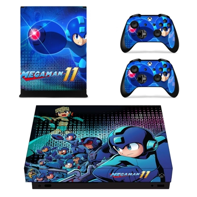 Mega Man 11 decal skin for Xbox one X Console and 2 Controllers