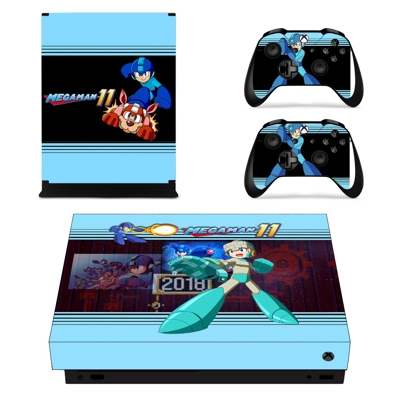 Mega Man 11 decal skin for Xbox one X Console and 2 Controllers