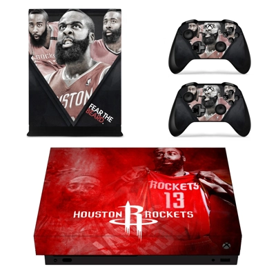 Houston Rockets decal skin for Xbox one X Console and 2 Controllers