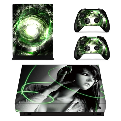 Tech Wallpaper decal skin for Xbox one X Console and 2 Controllers