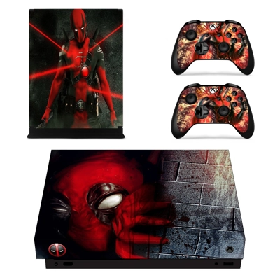 Deadpool decal skin for Xbox one X Console and 2 Controllers Deadpool decal skin for Xbox one X Console and 2 Controllers