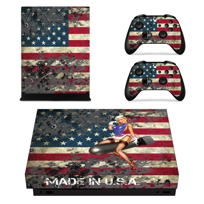 American Girl decal skin for Xbox one X Console and 2 Controllers
