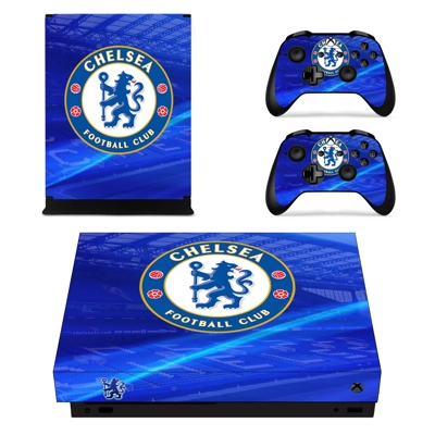 Chelsea FC decal skin for Xbox one X Console and 2 Controllers