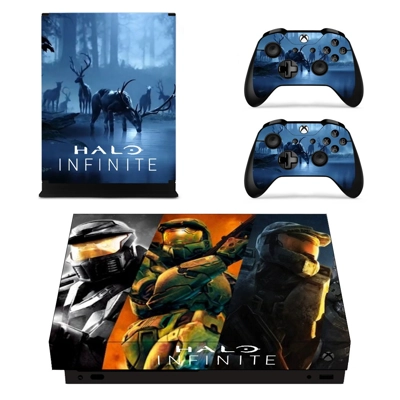 Halo Infinite decal skin for Xbox one X Console and 2 Cont.. Halo Infinite decal skin for Xbox one X Console and 2 Cont..